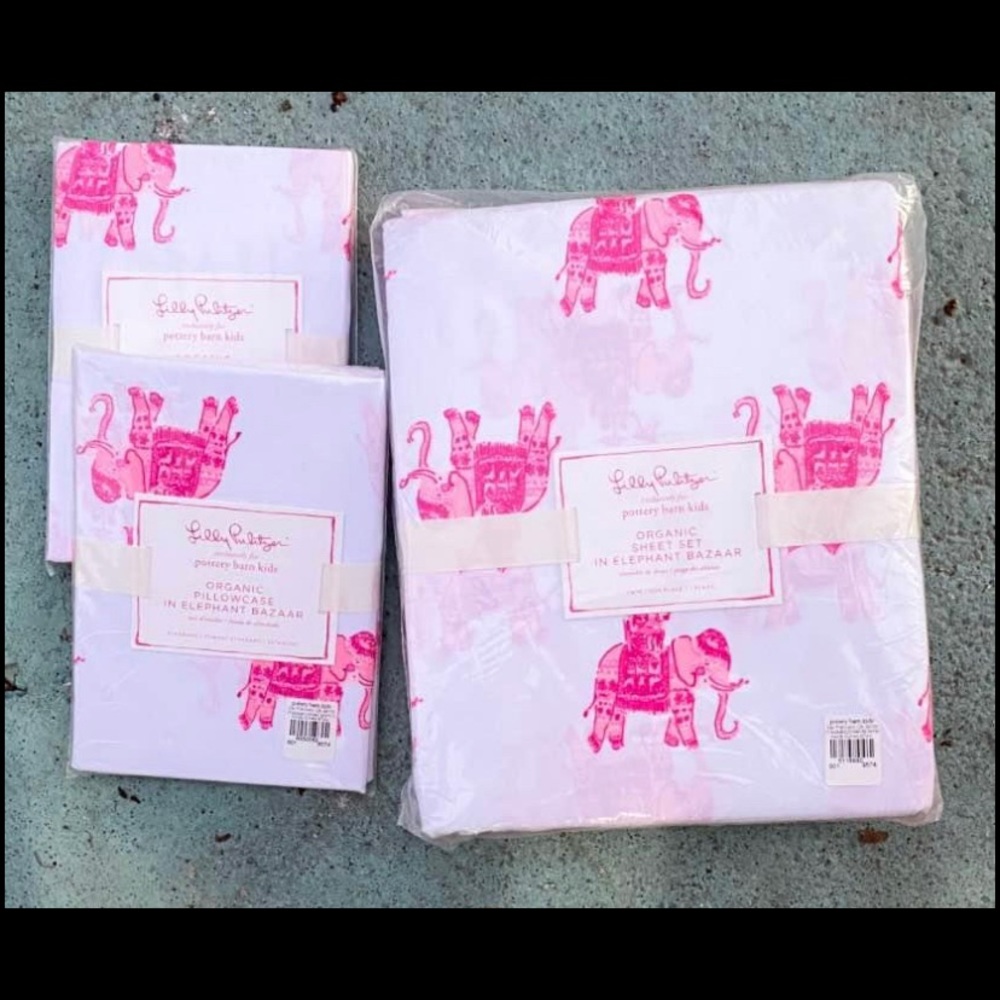 Lilly Pulitzer for Pottery Barn limited edition Elephant Bazaar bedding